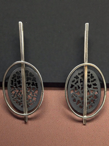 Copper and Silver Earrings