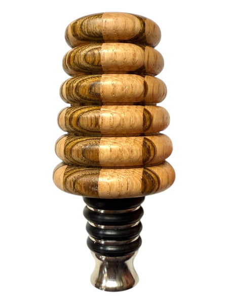 Turned Bottle Stopper - Slanted Rib
