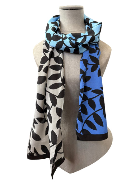 Ombre Leaf Crepe Scarf