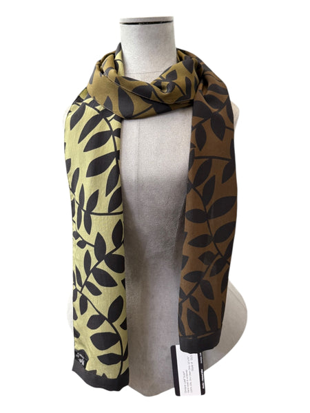 Ombre Leaf Crepe Scarf