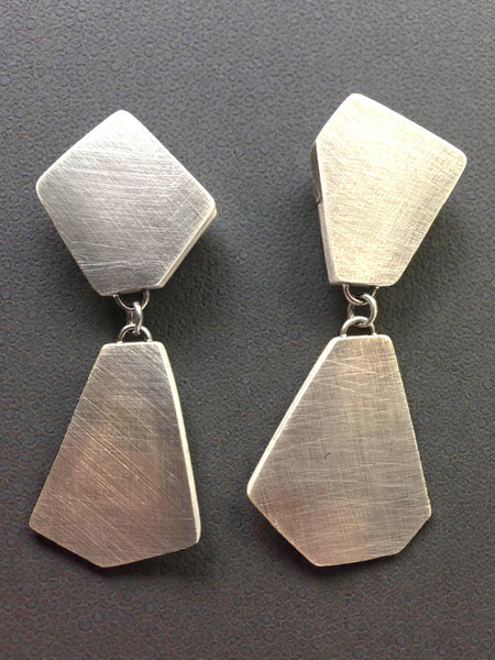 Hollow Construction Silver Earrings - Dangle