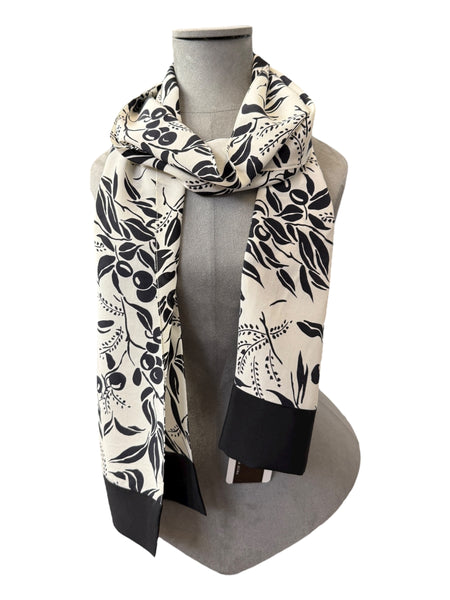 Black & White Crepe Silk Scarf