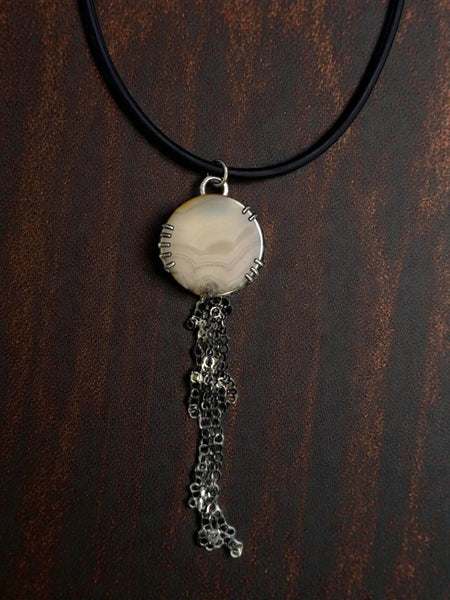 Silver and Agate Necklace