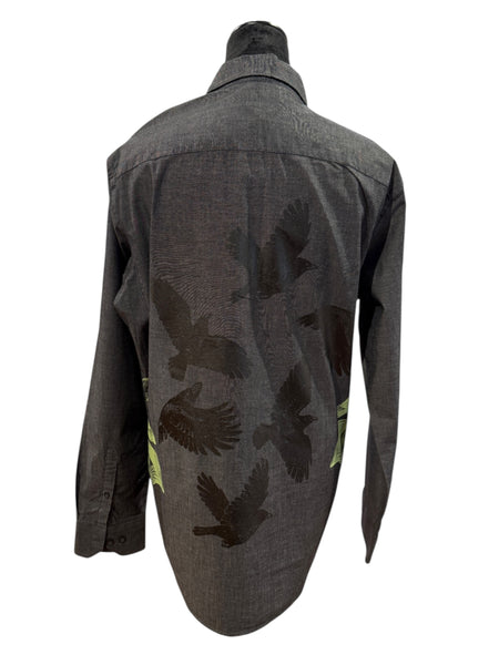 Charcoal Crows Flannel