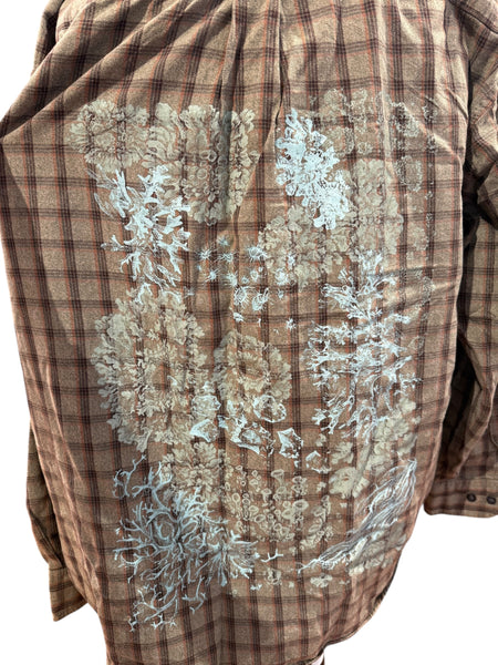 Forest with Brown and Orange Plaid Flannel