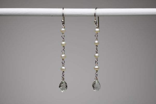 Pearl & Gemstone Dangle Earrings