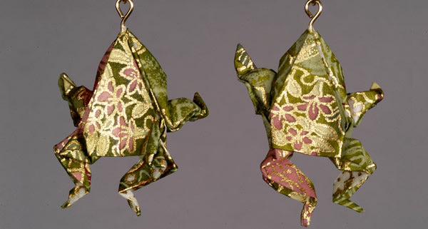 Handmade Origami Earrings - Frog