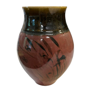 Red & Amber Orchid Vase
