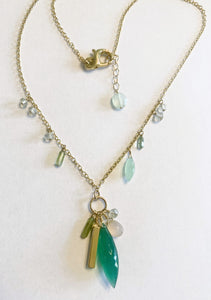 Green Tourmaline & Onyx Necklace