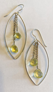 Lemon Quartz Mandorla Earrings