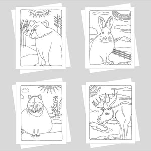 Backcountry Critters Coloring Card Set
