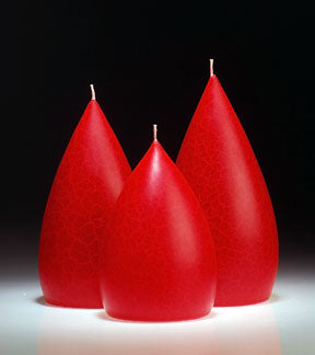 Short Teardrop Candle - Red