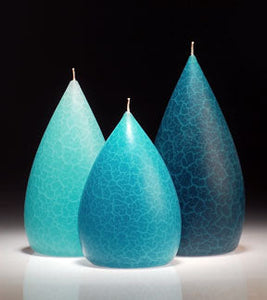 Short Teardrop Candle - Turquoise