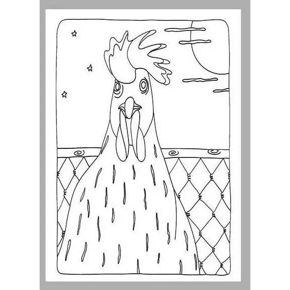 Barnyard Beauties Chickens Coloring Card Set