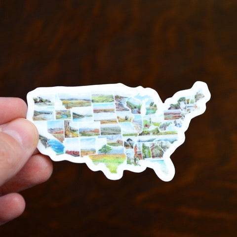 US Map Mini Decal