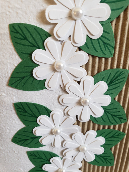 Floral Greeting Card with Pearls