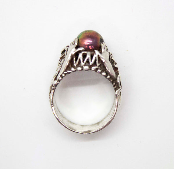 Two Woman Ring with Pearl