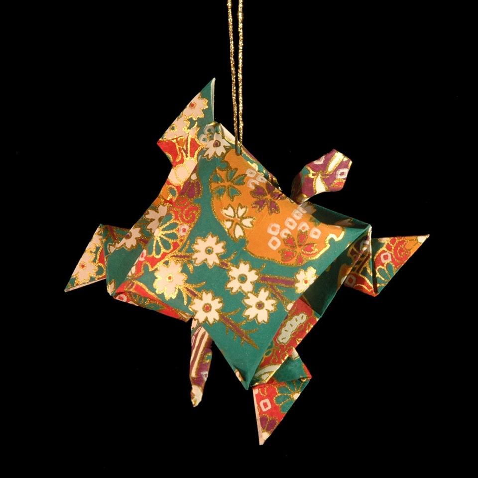 Boxed Origami Ornament - Turtle
