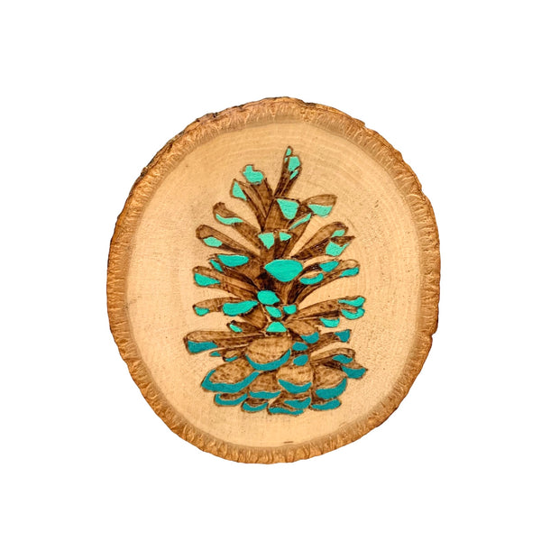 Pinecone Wood Slice Ornament