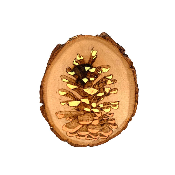 Pinecone Wood Slice Ornament