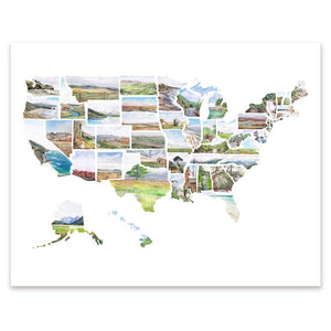 US Map Print
