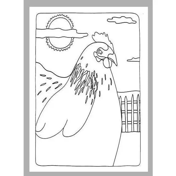 Barnyard Beauties Chickens Coloring Card Set