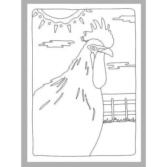 Barnyard Beauties Chickens Coloring Card Set