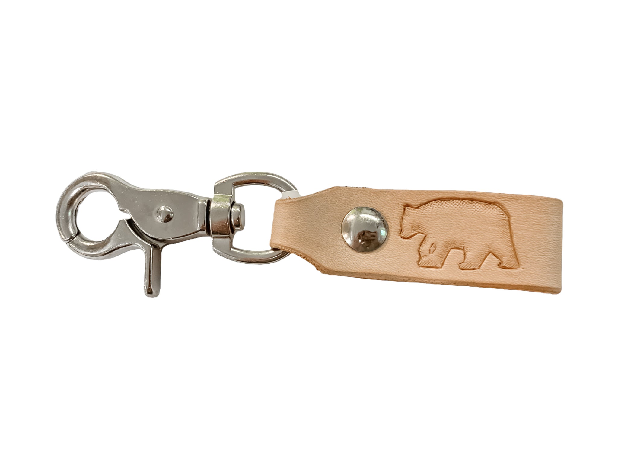 Hand Tooled Woodland Critter Keychain - Light Tone Leather