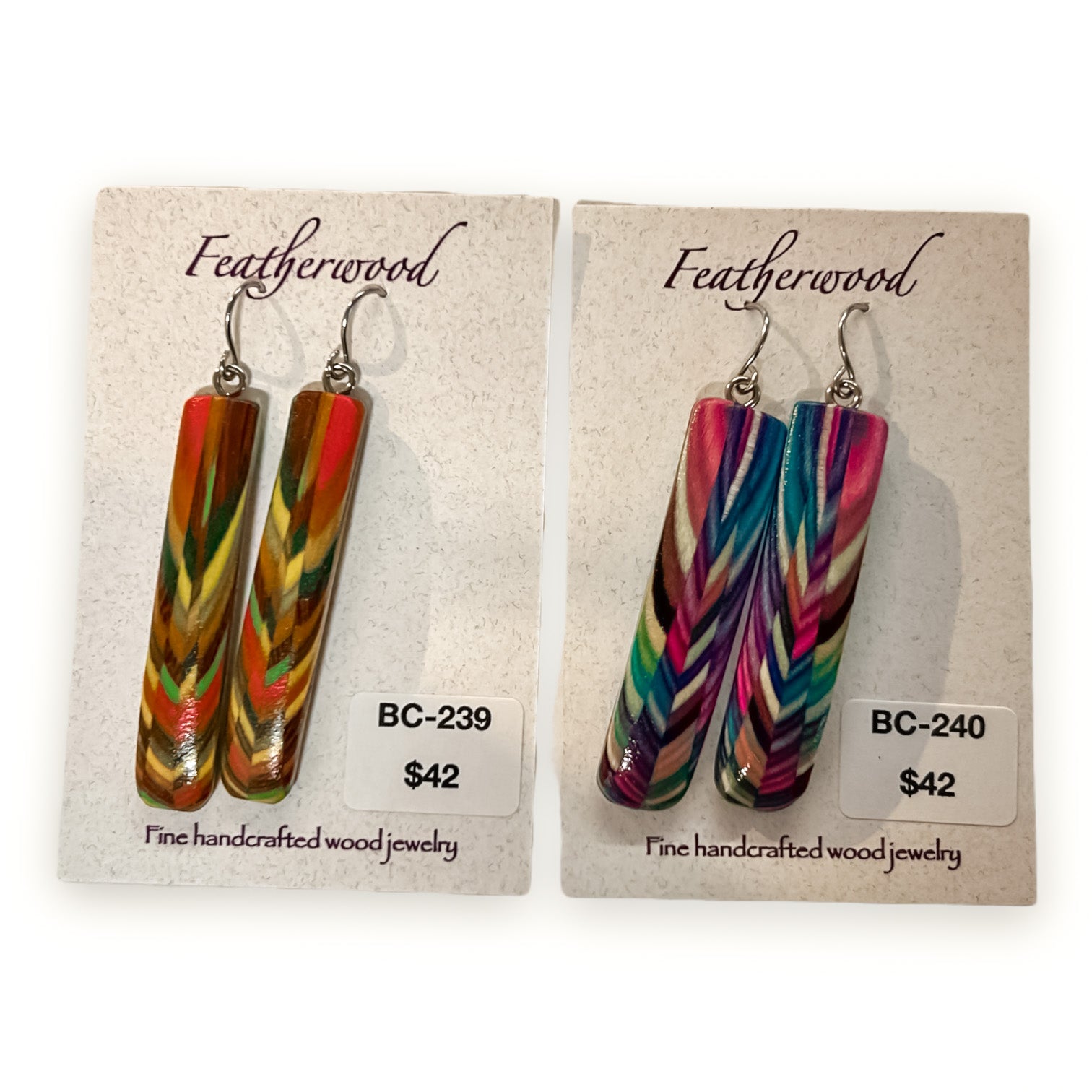 Long Rectangle Composite Earrings
