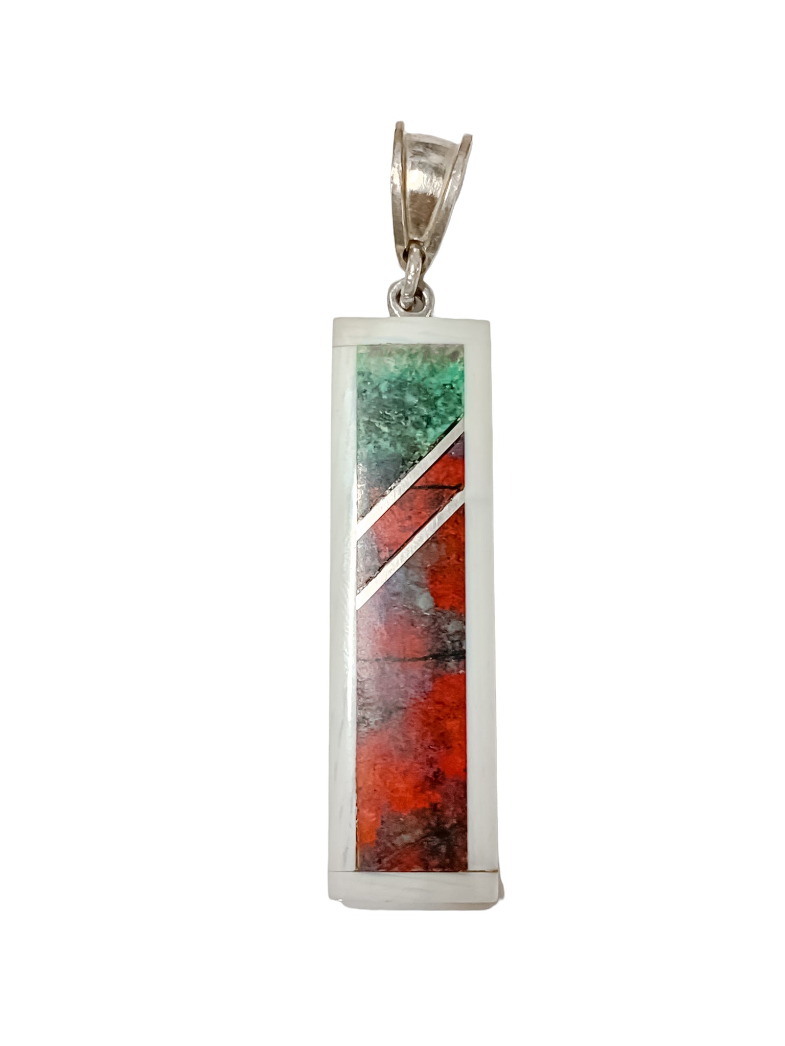 Rectangle Mixed Stone Pendant