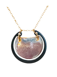 Lg Torch-Fired Enamel Necklace 1 Ring