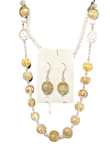 Gold Luster w/ Sterling & Pearl