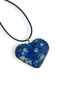 Starry Night Navy Blue Heart Necklace - LGW