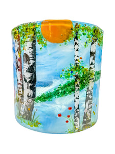 Birch Votive with Candle