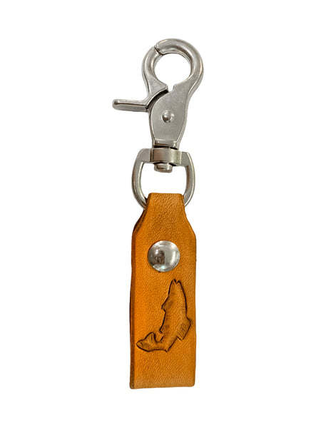Hand Tooled Woodland Critter Keychain - Medium Tone Leather