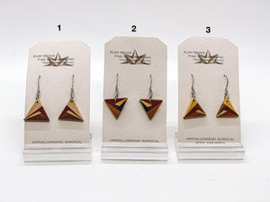 Wood Triangle Earring