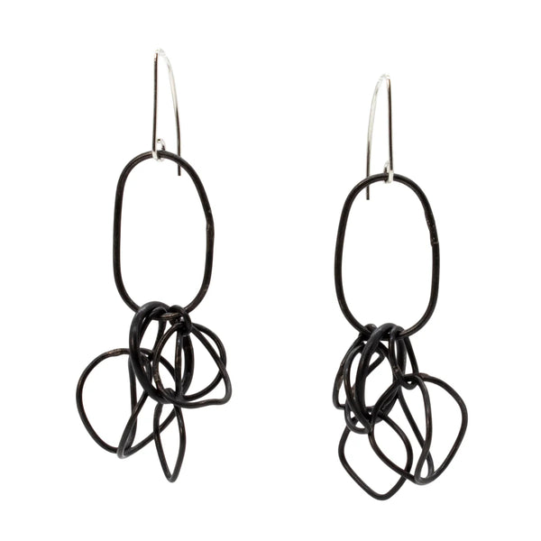 Elemental Oblong Wire-Wrapped Earrings